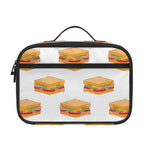 White Sandwiches Pattern Print Portable Lunch Bag