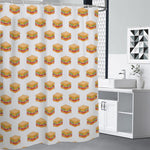 White Sandwiches Pattern Print Premium Shower Curtain