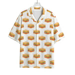 White Sandwiches Pattern Print Rayon Hawaiian Shirt