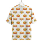 White Sandwiches Pattern Print Rayon Hawaiian Shirt