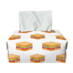 White Sandwiches Pattern Print Rectangle Tissue Box Cover