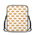 White Sandwiches Pattern Print Rectangular Crossbody Bag