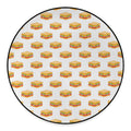 White Sandwiches Pattern Print Round Floor Mat