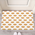 White Sandwiches Pattern Print Rubber Doormat