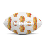 White Sandwiches Pattern Print Rugby Ball