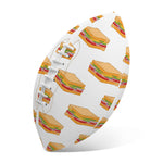 White Sandwiches Pattern Print Rugby Ball