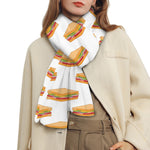 White Sandwiches Pattern Print Scarf