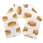 White Sandwiches Pattern Print Scarf