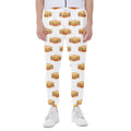 White Sandwiches Pattern Print Joggers