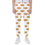 White Sandwiches Pattern Print Scuba Joggers