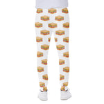 White Sandwiches Pattern Print Scuba Joggers