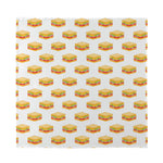 White Sandwiches Pattern Print Silk Bandana