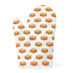 White Sandwiches Pattern Print Single Oven Mitt