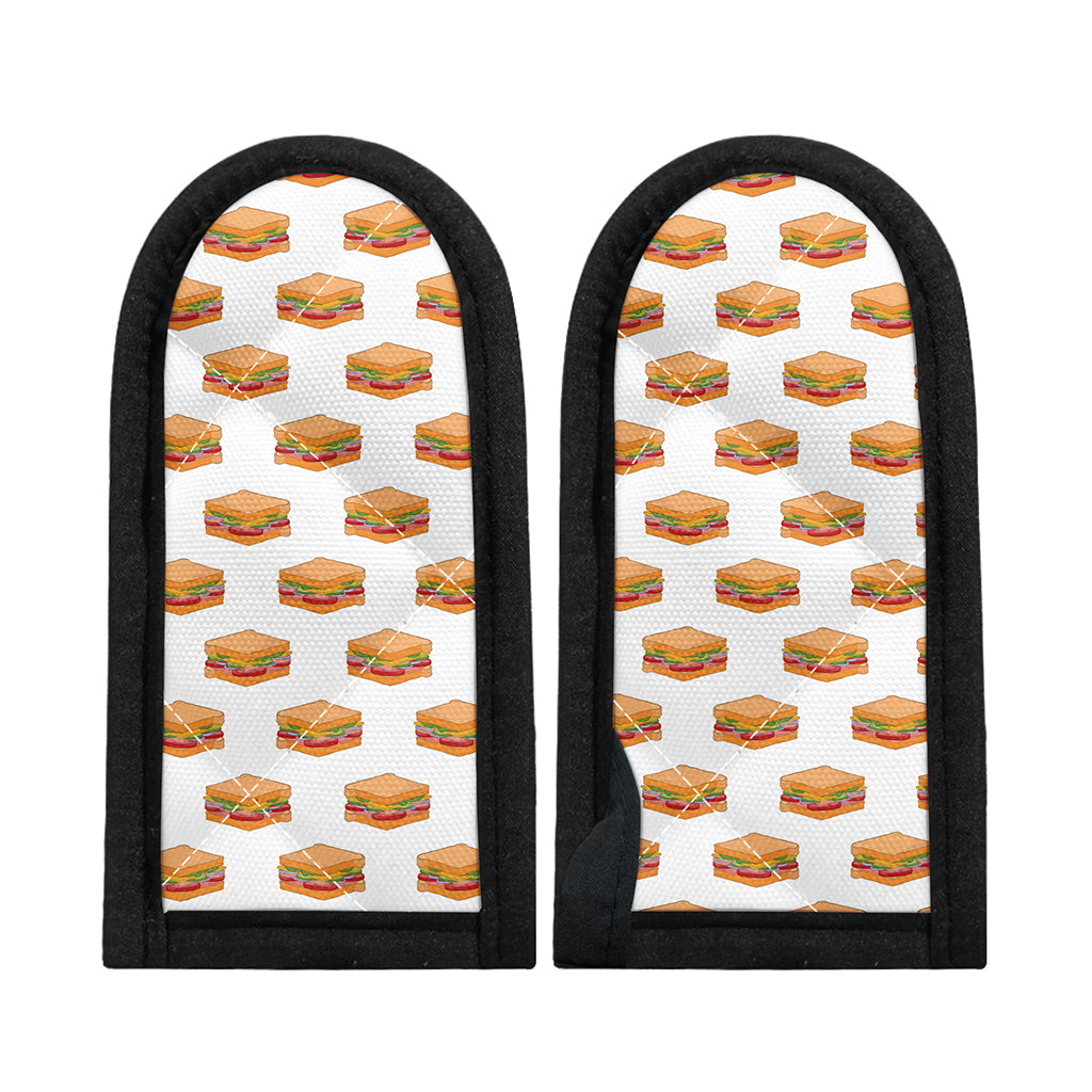 White Sandwiches Pattern Print Skillet Handle Cover