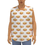 White Sandwiches Pattern Print Sleeveless Baseball Jersey