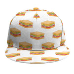 White Sandwiches Pattern Print Snapback Cap