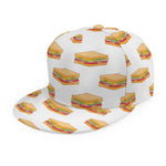 White Sandwiches Pattern Print Snapback Cap