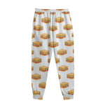 White Sandwiches Pattern Print Sweatpants
