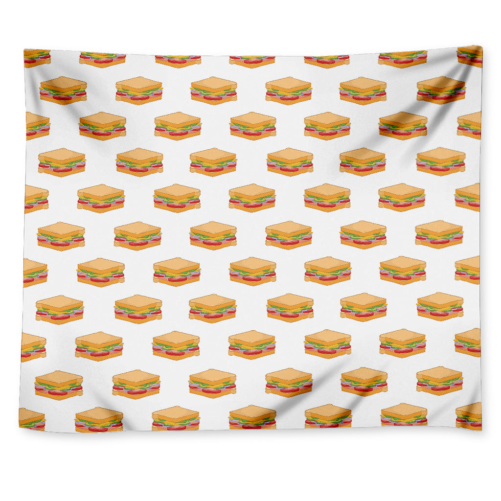 White Sandwiches Pattern Print Tapestry