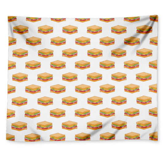 White Sandwiches Pattern Print Tapestry