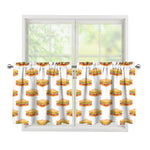 White Sandwiches Pattern Print Tier Curtains