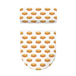 White Sandwiches Pattern Print Toilet Lid And Tank Cover Set