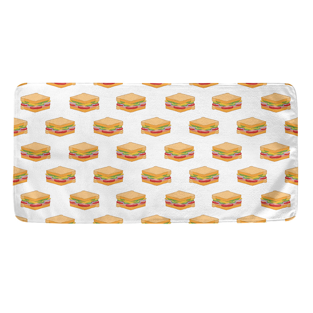 White Sandwiches Pattern Print Towel