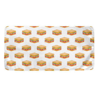 White Sandwiches Pattern Print Towel