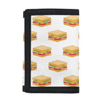 White Sandwiches Pattern Print Trifold Wallet