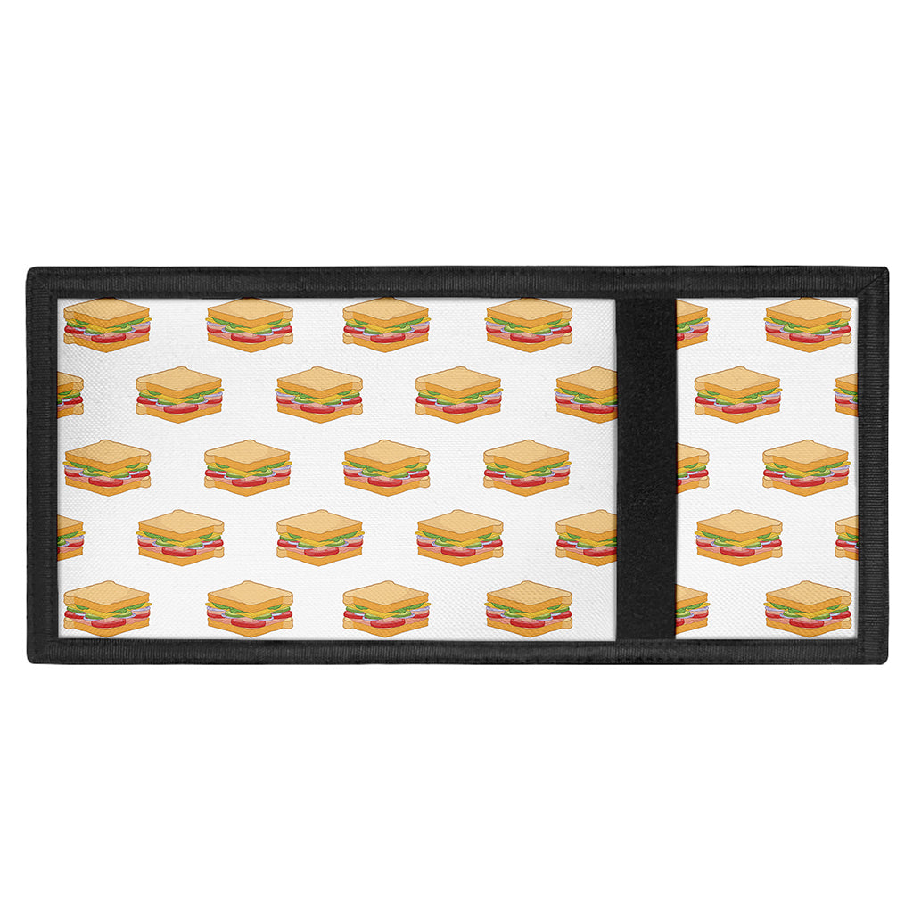 White Sandwiches Pattern Print Trifold Wallet