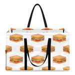 White Sandwiches Pattern Print Utility Tote Bag