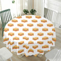 White Sandwiches Pattern Print Waterproof Round Tablecloth
