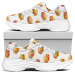 White Sandwiches Pattern Print White Chunky Shoes