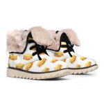 White Sandwiches Pattern Print Winter Boots