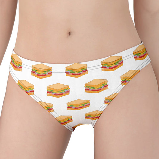 White Sandwiches Pattern Print Women's Panties