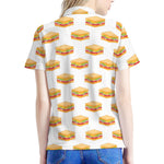 White Sandwiches Pattern Print Women's Polo Shirt