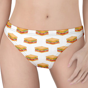 White Sandwiches Pattern Print Women's Thong