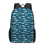 White Shark Pattern Print 17 Inch Backpack