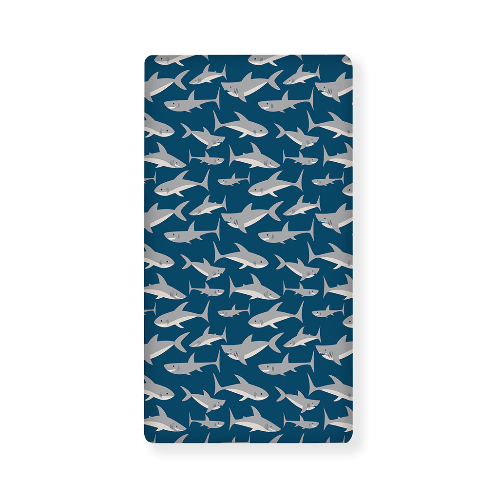 White Shark Pattern Print Baby Crib Sheet