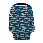 White Shark Pattern Print Baby Seat Cover