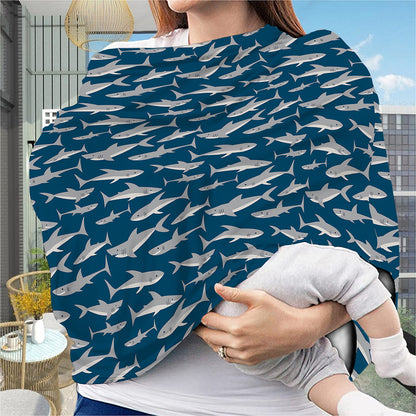 White Shark Pattern Print Baby Seat Cover