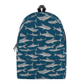 White Shark Pattern Print School Backpack