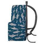 White Shark Pattern Print Backpack