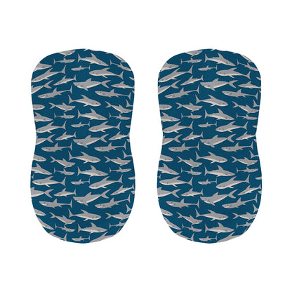 White Shark Pattern Print Bar Stool Covers