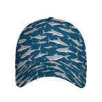 White Shark Pattern Print Baseball Cap