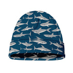 White Shark Pattern Print Beanie