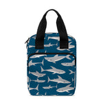 White Shark Pattern Print Bible Tote Bag
