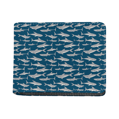 White Shark Pattern Print Bifold Wallet