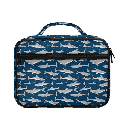 White Shark Pattern Print Briefcase Bible Bag