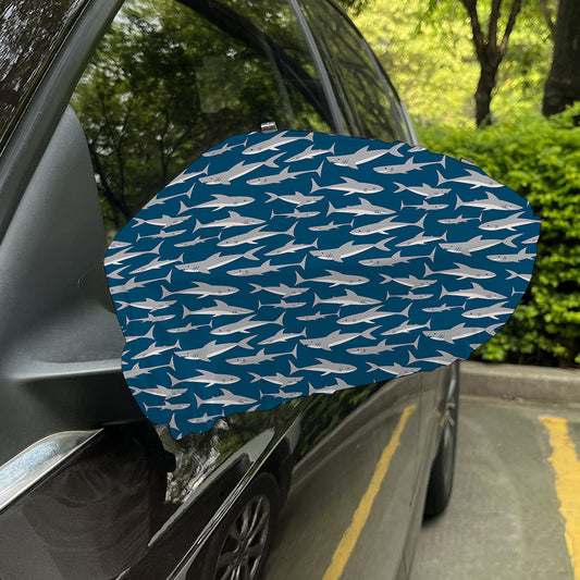 White Shark Pattern Print Car Side Mirror Covers